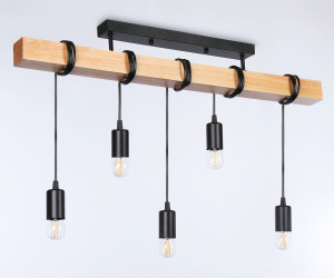 TR8183/5 BK/LW черный/светлое дерево E27*5 max 40W 800*50*420