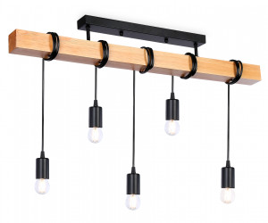 TR8183/5 BK/LW черный/светлое дерево E27*5 max 40W 800*50*420