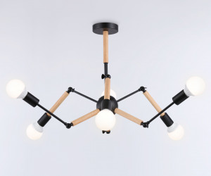 TR80488/6 BK/LW черный/светлое дерево E27/6 max 60W D930*510