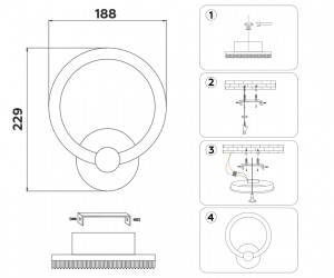 FA3849 WH белый 14W 3000K-6400K 229*188*100