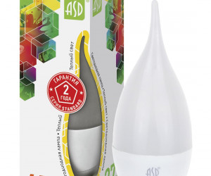 Лампа светодиодная LED-СВЕЧА на ветру-standard 5.0Вт 160-260В Е14  3000К 400Лм ASD*