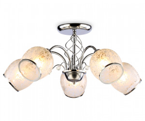 TR3188/5 CH/CL/FR хром/прозрачный/белый матовый E27/5 max 40W D600*285