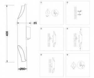 TN5152/2 BK черный E27/2 max 40W 400*60*85