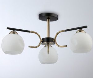 TR303311/3 BK/SB/FR черный/бронза/белый матовый E27*3 max 60W D560*250