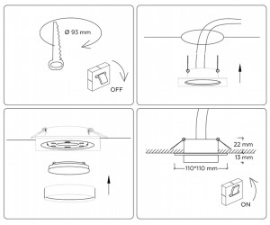 TN5231 BK черный GX53 110*110*35