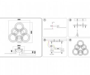FA8805 WH белый 174W 550*550*130 (ПДУ РАДИО 2.4)