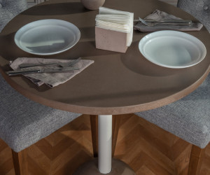 Обеденный стол Bowl 750-500 BRN+WT 000059802