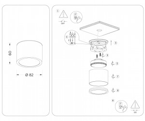 TN6551 BK черный IP44 GX53 max 15W D82*60