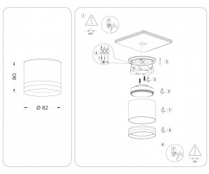 TN6571 WH белый IP44 GX53 max 15W D82*65