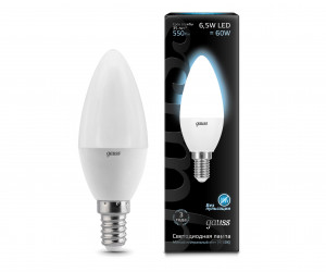 Лампа Gauss LED Candle E14 6.5W 4100К 1/10/50