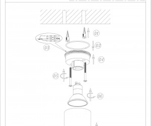 DK3007-WH Накладной светильник влагозащ., IP 44, 15 Вт, GU10, белый, алюминий