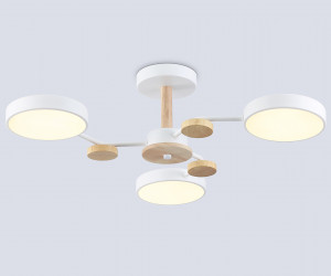 FL4855/3 WH/WD белый/дерево 54W 3000-6000K D660*170 (без ПДУ)