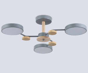 FL4856/3 GR/WD серый/дерево 54W 3000-6000K D660*170 (без ПДУ)