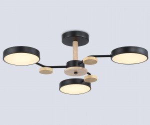 FL4857/3 BK/WD черный/дерево 54W 3000-6000K D660*170 (без ПДУ)