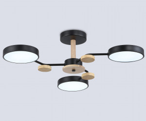 FL4857/3 BK/WD черный/дерево 54W 3000-6000K D660*170 (без ПДУ)