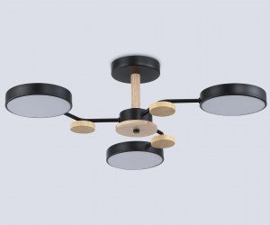 FL4857/3 BK/WD черный/дерево 54W 3000-6000K D660*170 (без ПДУ)