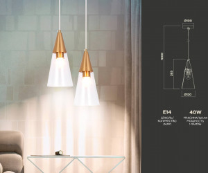 TR3666 BS/CL латунь/прозрачный E14 max 40W D120*1000