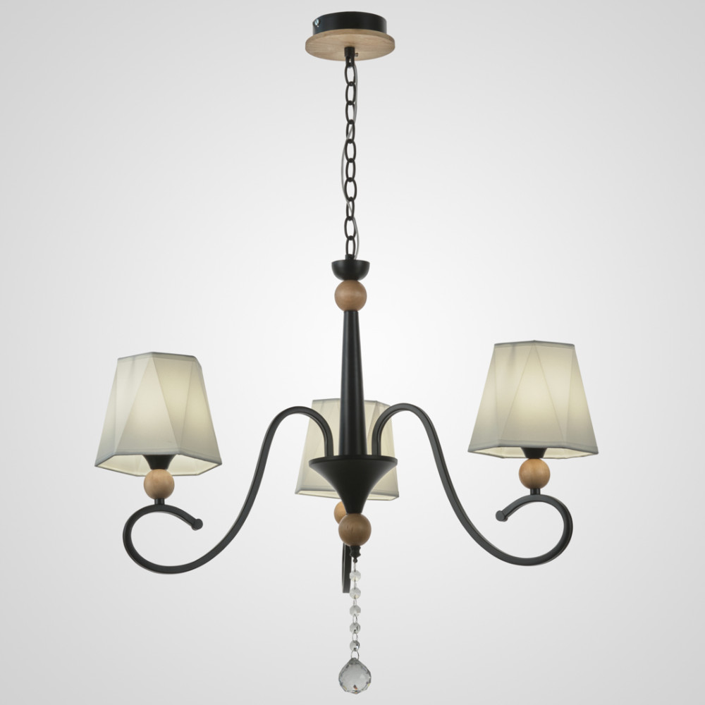 Подвесная люстра PL6238-3 BK+Wood 000060427