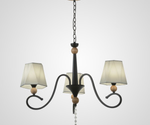 Подвесная люстра PL6238-3 BK+Wood 000060427