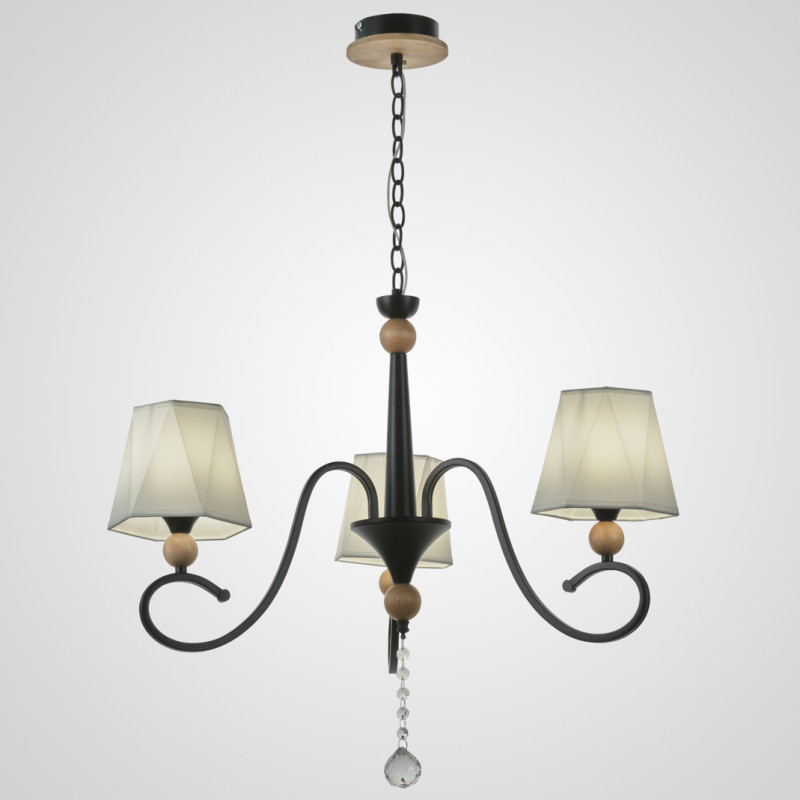 Подвесная люстра PL6238-3 BK+Wood 000060427
