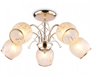 TR3189/5 GD/CL/FR золото/прозрачный/белый матовый E27/5 max 40W D600*285