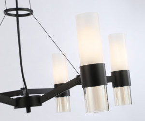 LH55104/6 BK/FR/TI черный/белый матовый/янтарь E14*6 max 40W D650*1080