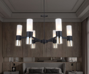 LH55104/6 BK/FR/TI черный/белый матовый/янтарь E14*6 max 40W D650*1080