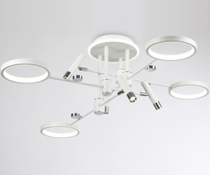 FL51648/4+4 WH/CH белый/хром 98W 3000K-6400K D910*340 (ПДУ ИК)