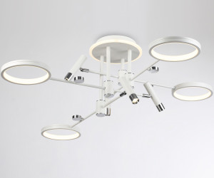 FL51648/4+4 WH/CH белый/хром 98W 3000K-6400K D910*340 (ПДУ ИК)