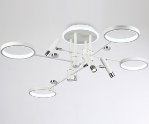 FL51648/4+4 WH/CH белый/хром 98W 3000K-6400K D910*340 (ПДУ ИК)