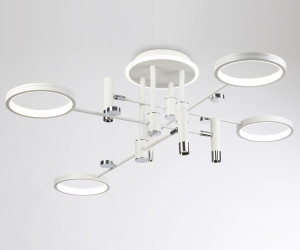 FL51648/4+4 WH/CH белый/хром 98W 3000K-6400K D910*340 (ПДУ ИК)