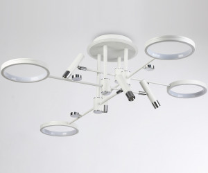 FL51648/4+4 WH/CH белый/хром 98W 3000K-6400K D910*340 (ПДУ ИК)