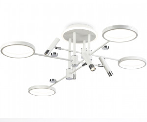 FL51648/4+4 WH/CH белый/хром 98W 3000K-6400K D910*340 (ПДУ ИК)