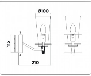 TR3239 BK черный E14 max 40W 250*120*210