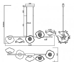Подвесной светильник Maytoni MOD207PL-05BS