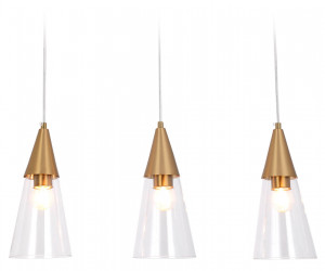 TR3669/3 BS/CL латунь/прозрачный E14/3 max 40W 590*120*850