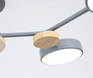 FL4859/4 GR/WD серый/дерево 60W 3000-6000K 700*400*120 (без ПДУ)