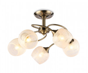 TR3199/5 SB/CL/FR бронза/прозрачный/белый матовый E27/5 max 40W D600*485