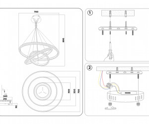 FA6157/3 WH белый 3000K/4200K/6400K 106W D700*890 (ПДУ РАДИО 2.4G)