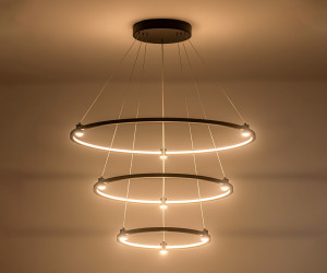 FL5514/3+9 BK черный 90W 3000K/4200K/6400K D800/600/400*1300 (без ПДУ)