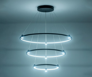 FL5514/3+9 BK черный 90W 3000K/4200K/6400K D800/600/400*1300 (без ПДУ)