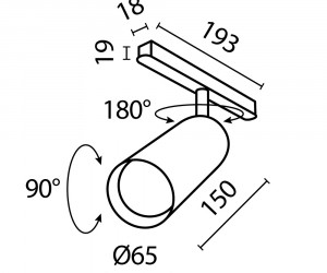 Трековый светильник Technical TR032-2-20W2.7K-M-B