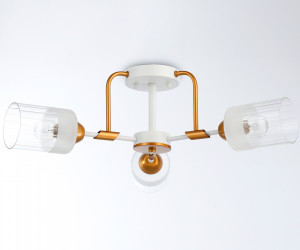 TR303321/3 WH/GD/CL/FR белый/золото/прозрачный/белый матовый E27*3 max 60W D620*210