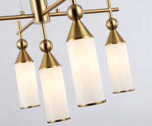 LH55276/5 BS/FR латунь/белый матовый E14*5 max 40W D520*1390