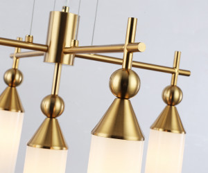 LH55276/5 BS/FR латунь/белый матовый E14*5 max 40W D520*1390