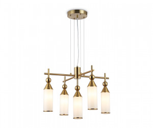 LH55276/5 BS/FR латунь/белый матовый E14*5 max 40W D520*1390