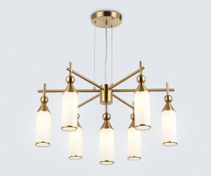 LH55278/7 BS/FR латунь/белый матовый E14*7 max 40W D640*1390