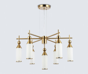 LH55278/7 BS/FR латунь/белый матовый E14*7 max 40W D640*1390