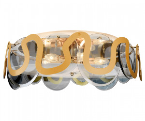 TR5328/6 GD/SM/FR золото/дымчатый/белый матовый E14/6 max 40W D606*230