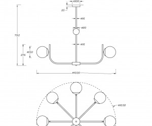 Подвесной светильник Maytoni MOD109PL-08BS